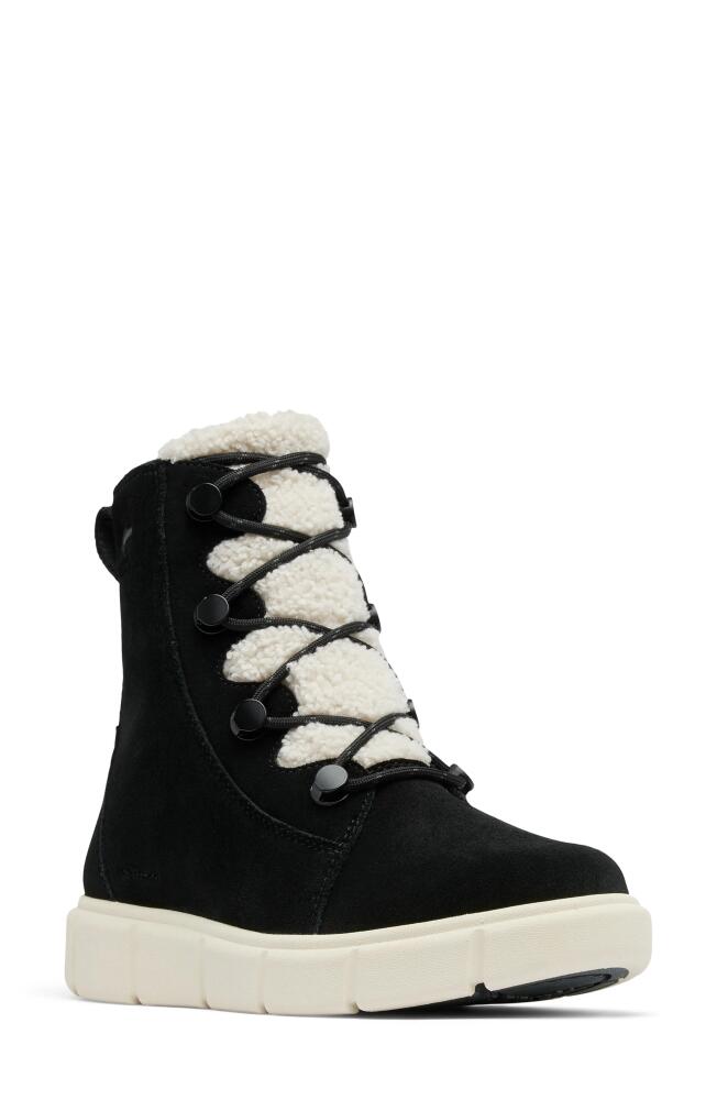 SOREL Explorer III Joan Waterproof Boot in Black/Chalk Cover