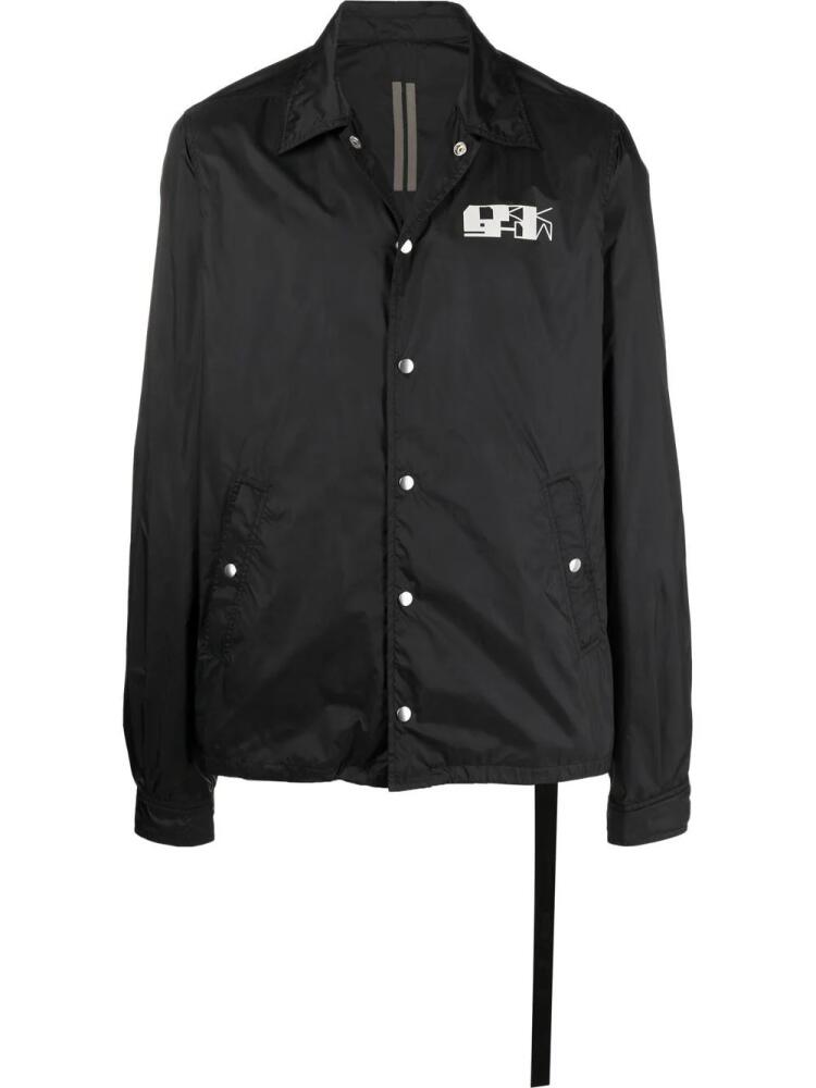 Rick Owens DRKSHDW logo-print snap front jacket - Black Cover