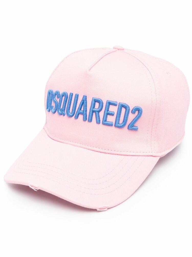 DSQUARED2 Technicolor logo-embroidered baseball cap - Pink Cover