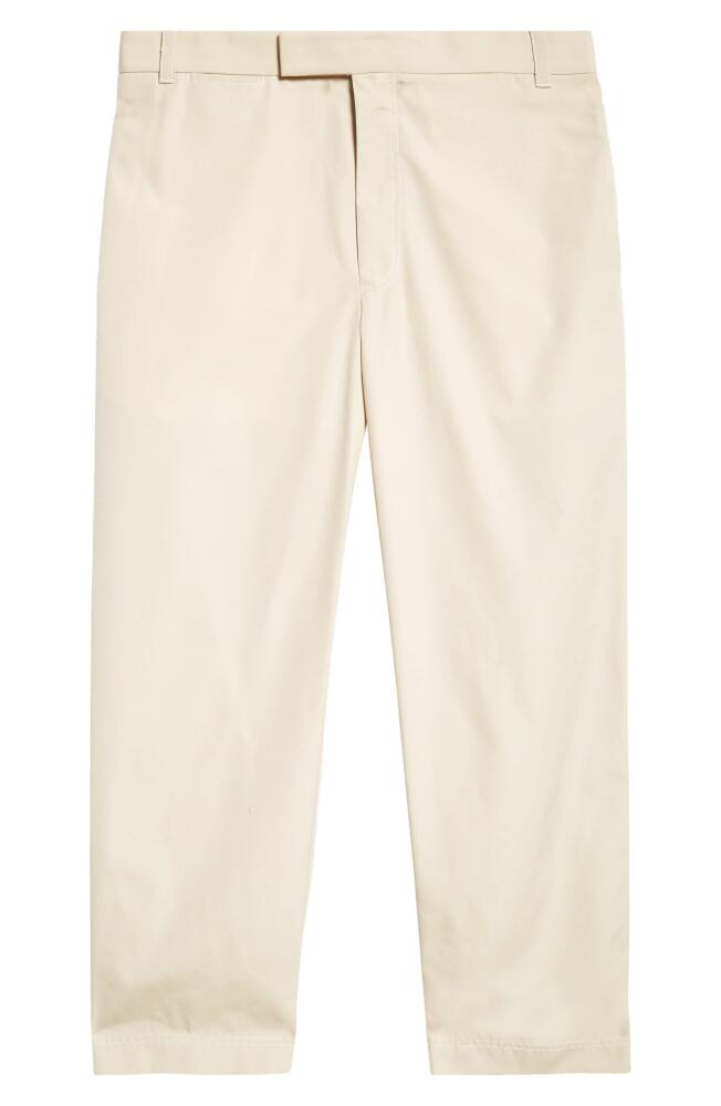 Thom Browne Unconstructed Cotton Straight Leg Pants in Khaki Cover