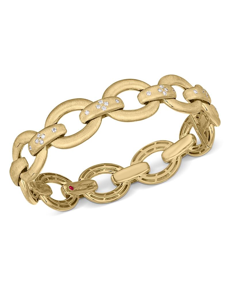 Roberto Coin 18K Yellow Gold Duchessa Diamond Link Bangle Bracelet Cover