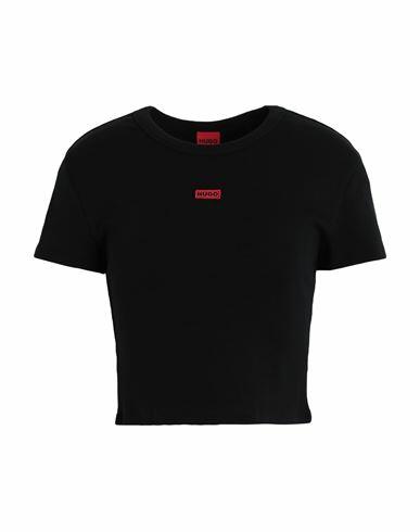 Hugo Woman T-shirt Black Cotton, Elastane Cover