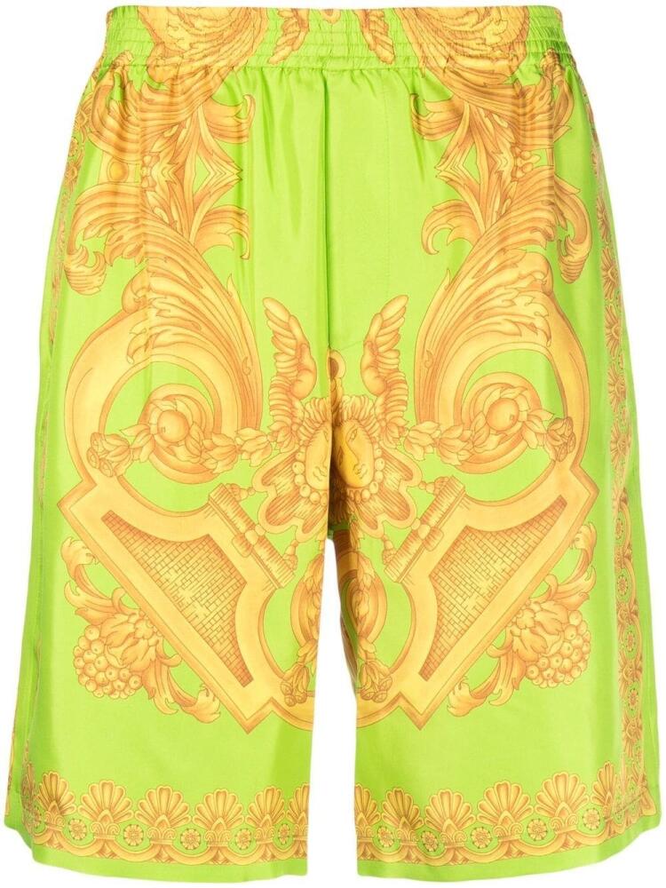 Versace Barocco 660 silk shorts - Green Cover