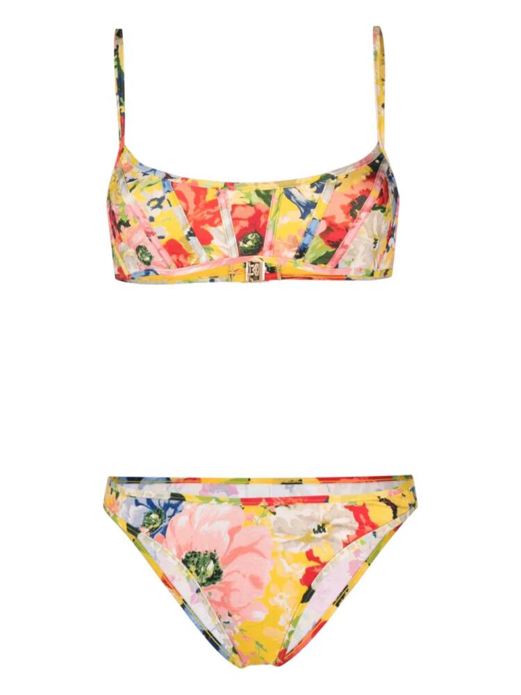 ZIMMERMANN Alight floral-print bikini - Yellow Cover