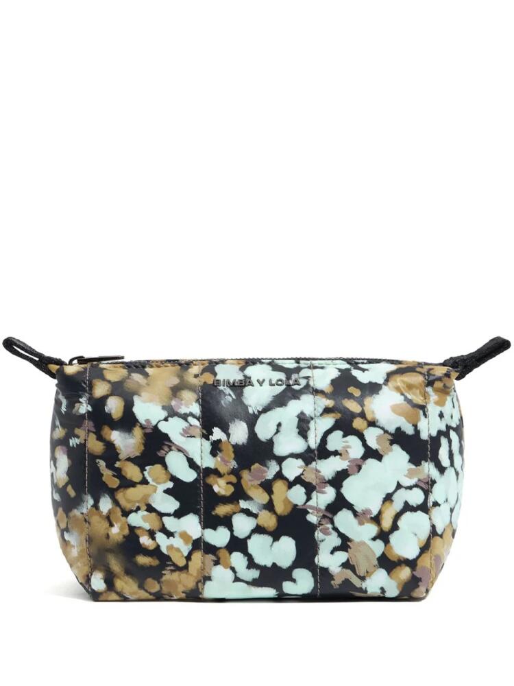 Bimba y Lola Leomimosa-print makeup bag - Black Cover