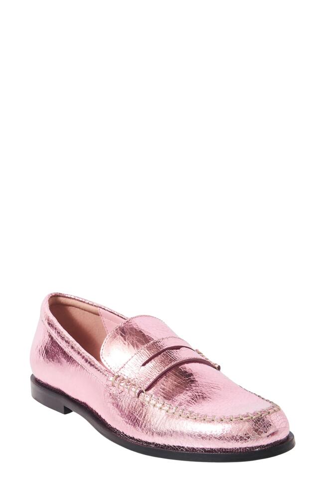 Free People Contrast Stitch Penny Loafer in Pink Cover