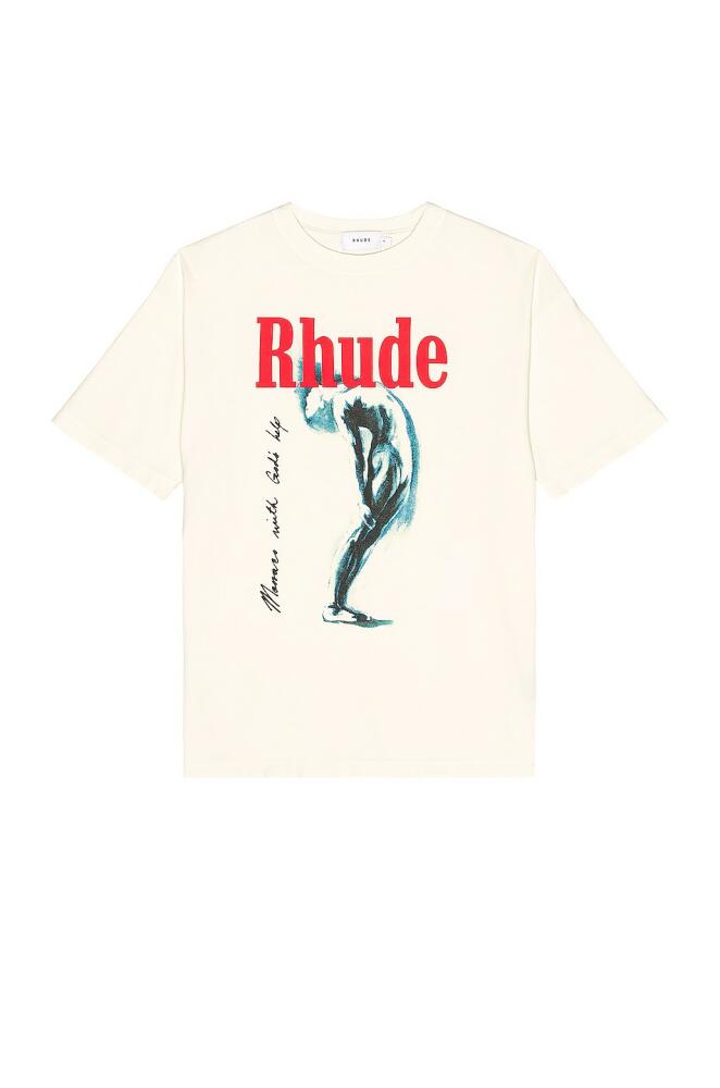 Rhude Off-White T-Shirt in White Cover