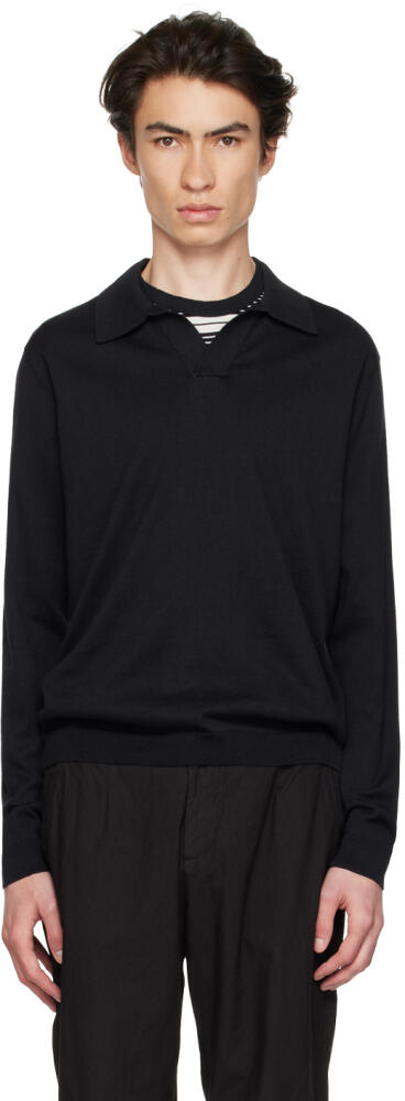 NORSE PROJECTS Navy Leif Long Sleeve Polo Cover