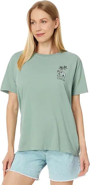 Salty Crew Lookout Boyfriend Short Sleeve Tee (Sage Green) Women's Clothing Cover