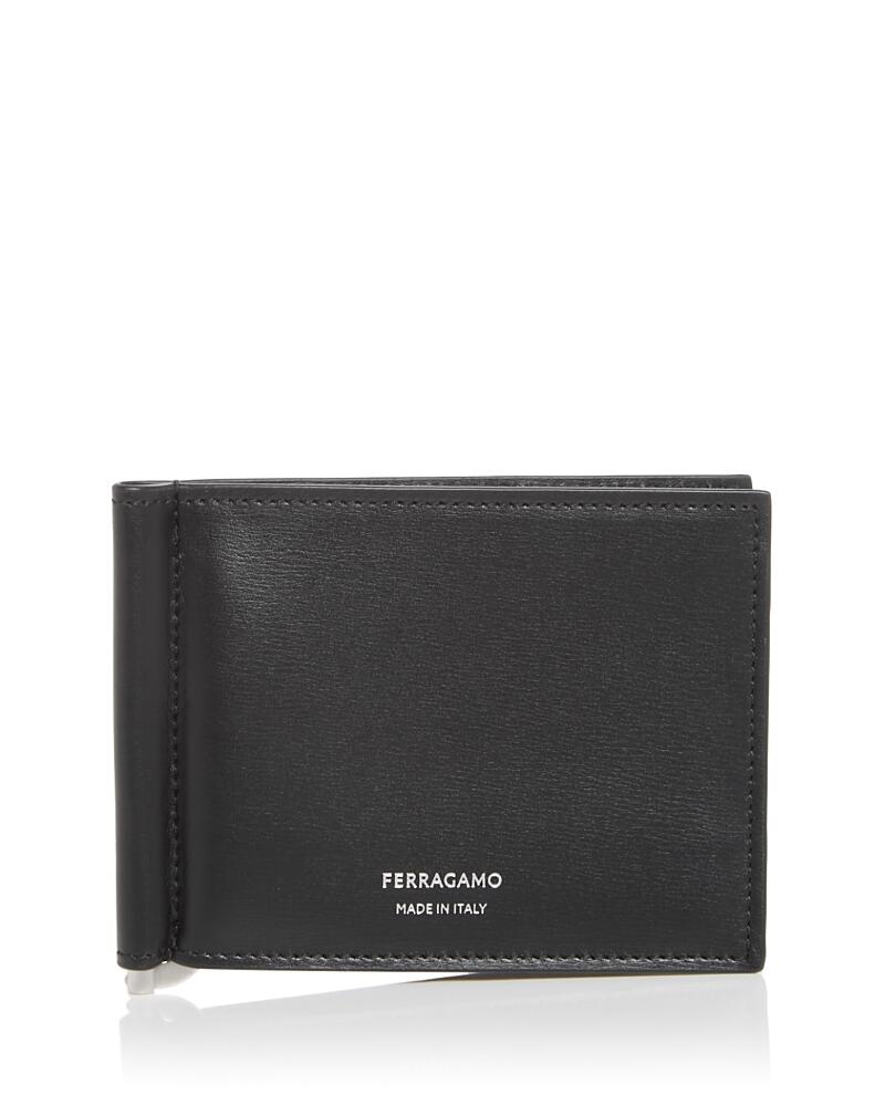 Ferragamo Men's Leather Money Clip Bifold Wallet Cover