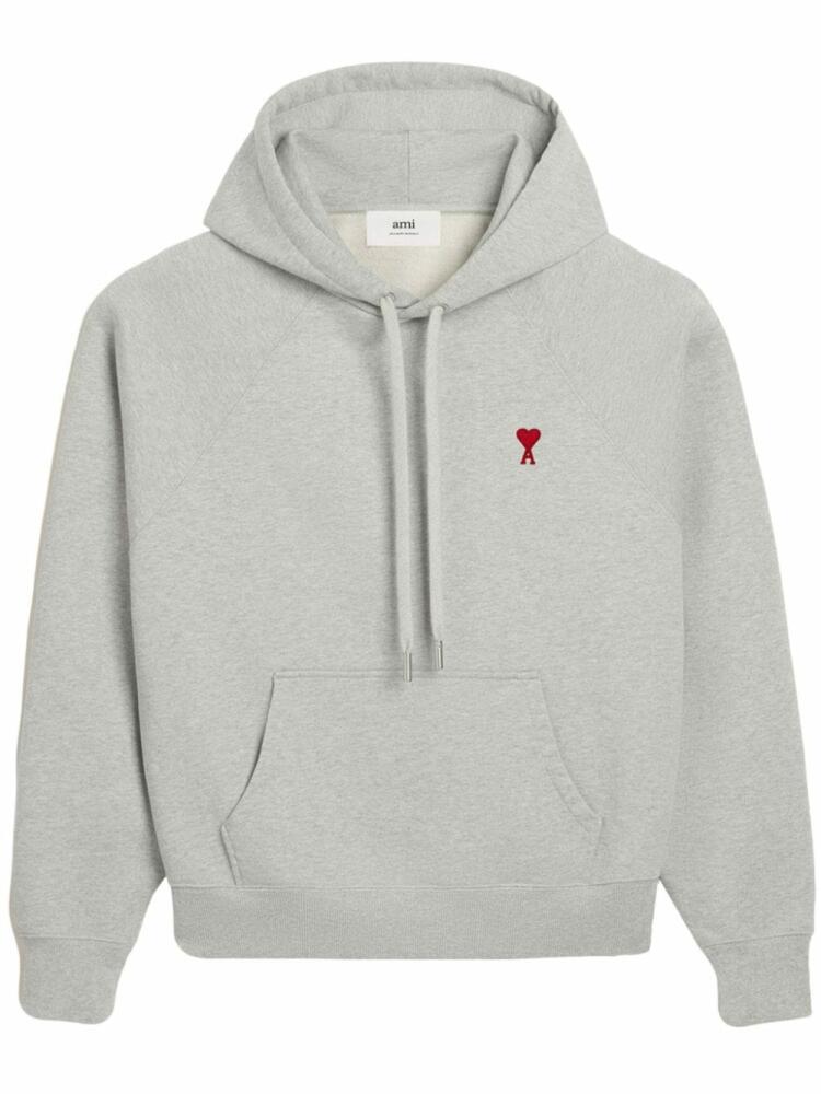 AMI Paris Ami de Coeur organic-cotton hoodie - Grey Cover