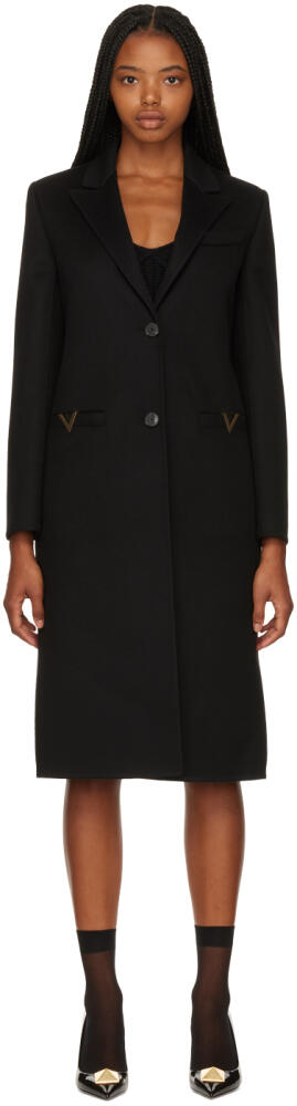 Valentino Black Button-Up Coat Cover