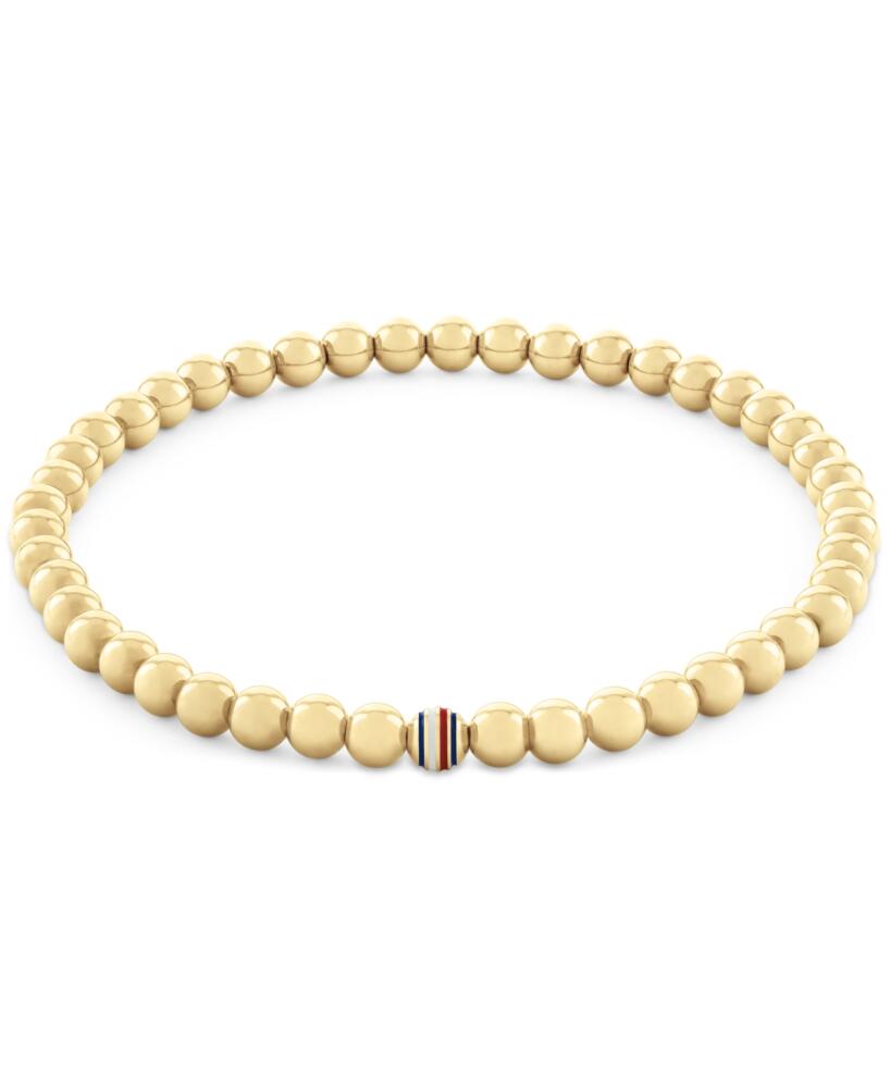 Tommy Hilfiger Beaded Stainless Steel Stretch Bracelet - Gold Plate Cover