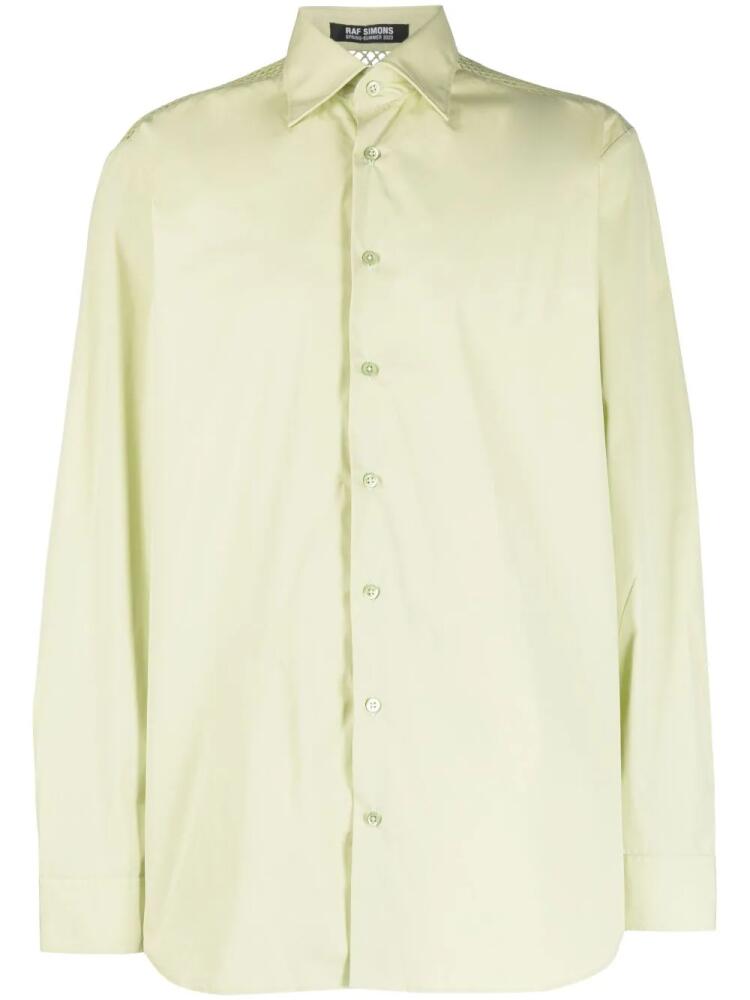 Raf Simons mesh-panel cotton shirt - Green Cover