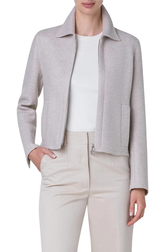 Akris Cashmere Jersey Jacket in Greige Cover