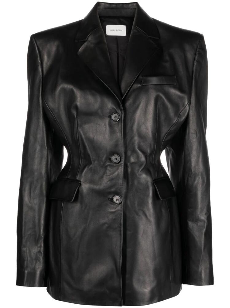 Magda Butrym single-breasted leather jacket - Black Cover