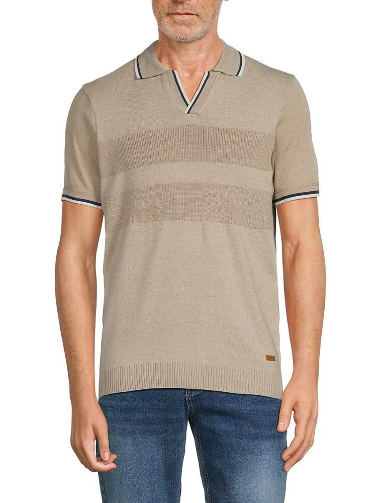 BUFFALO David Bitton Men's Woods Textured Polo - Jute Mix Cover