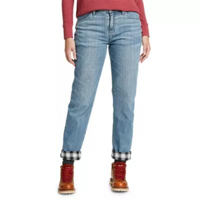 Eddie Bauer Women's Boyfriend Flannel-Lined Jeans Cover