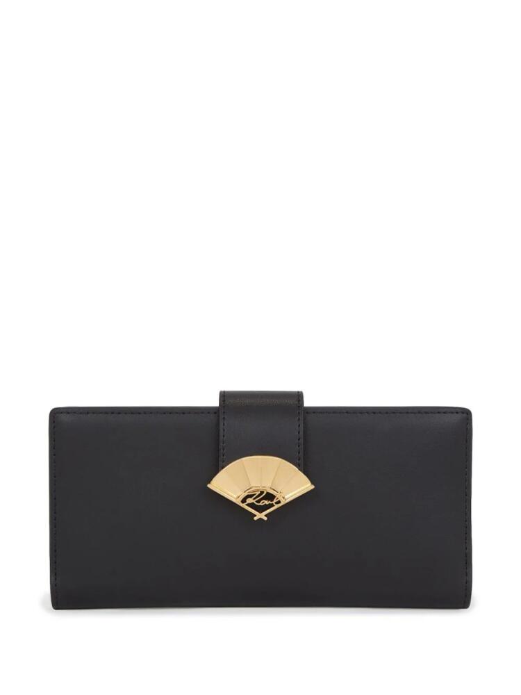 Karl Lagerfeld Signature Fan continental wallet - Black Cover