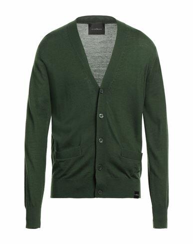 John Richmond Man Cardigan Military green Merino Wool, Acrylic Cover