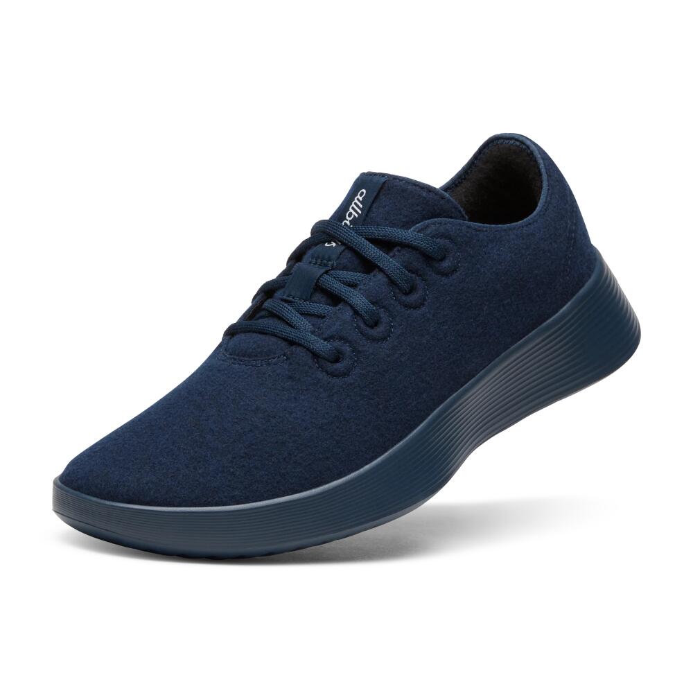 Allbirds Men's Wool Runner Go, Deep Navy Cover