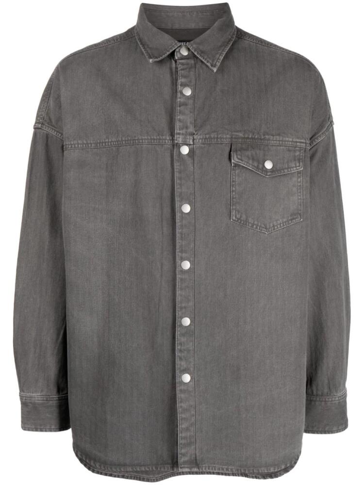 FIVE CM drop shoulder denim shirt - Grey Cover