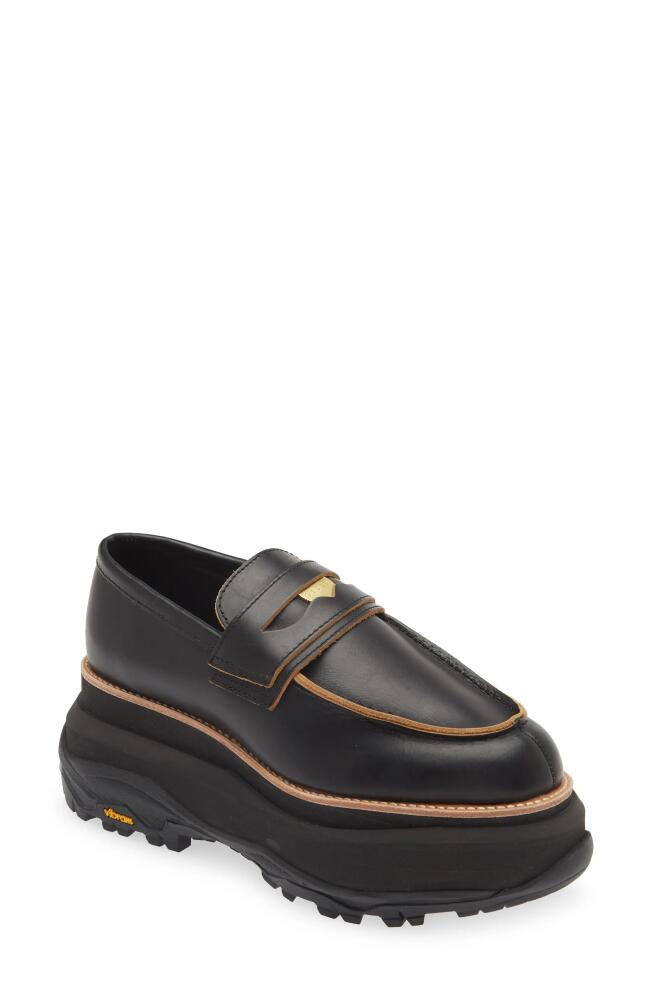 Sacai Platform Penny Loafer in Black Cover