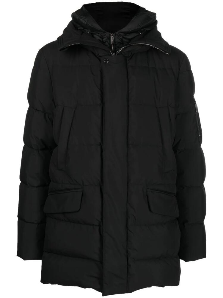 Moorer hooded padded coat - Black Cover