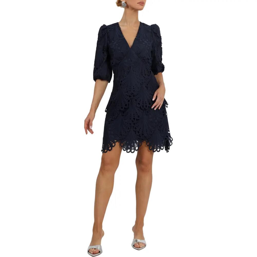 Adelyn Rae Harper Lace Minidress in Navy Cover