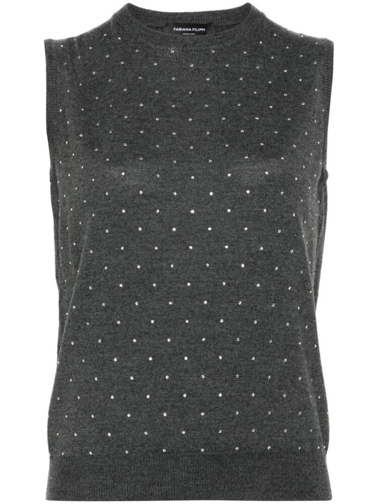 Fabiana Filippi crystal-embellished vest - Grey Cover