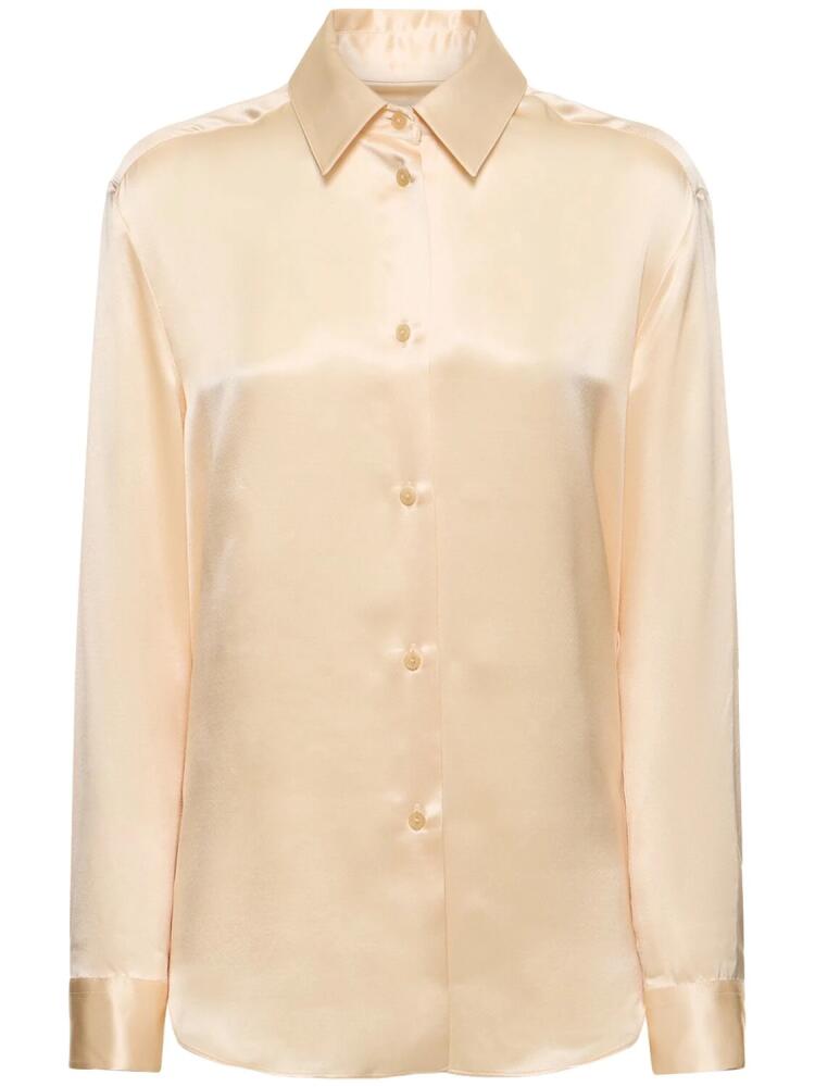 KHAITE Argo Buttoned Long Sleeve Silk Shirt Cover