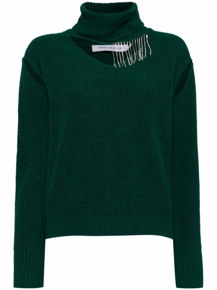 SIMONA CORSELLINI crystal-embellishment jumper - Green Cover