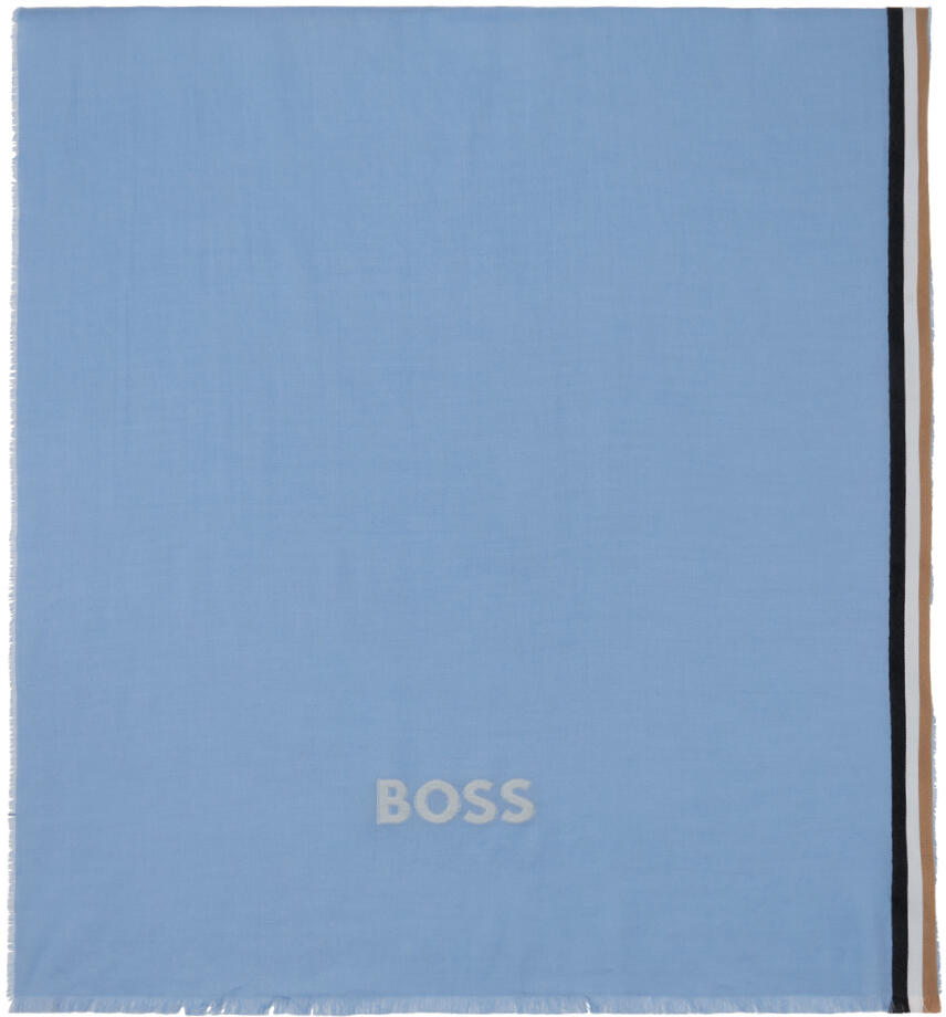 BOSS Blue Striped Scarf Cover