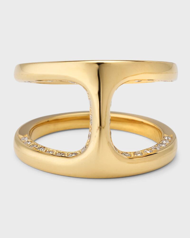 Hoorsenbuhs 18K Yellow Gold Dame Phantom Ring with Flooded Diamonds, Size 8 Cover