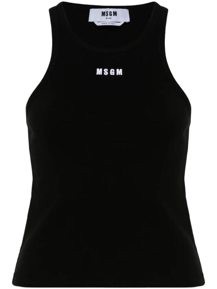 MSGM logo-embroidered tank top - Black Cover