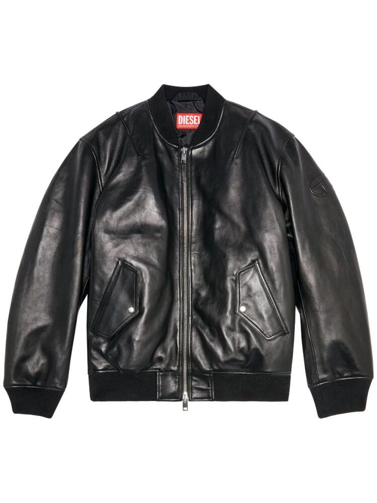 Diesel L-Pritts zip-up padded leather jacket - Black Cover