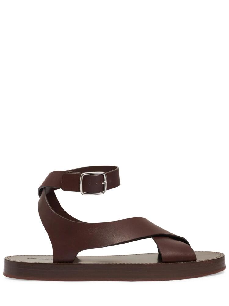 LORO PIANA Sumie Leather Cross Sandals Cover