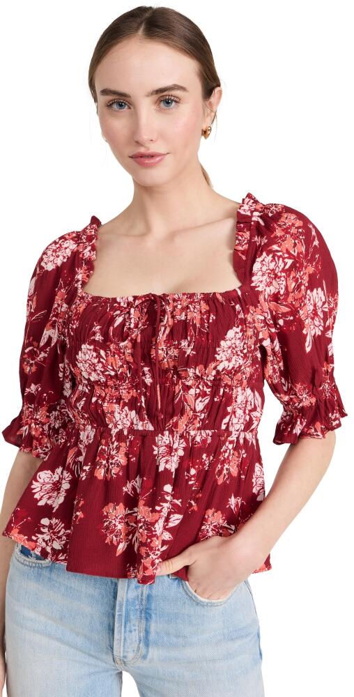 Playa Lucila Square Neck Top Red Cover