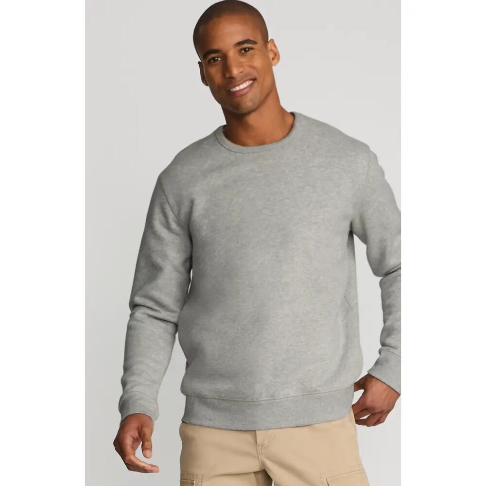 Lands' End Long Sleeve Serious Sweats Crewneck Sweatshirt in Gray Heather Cover