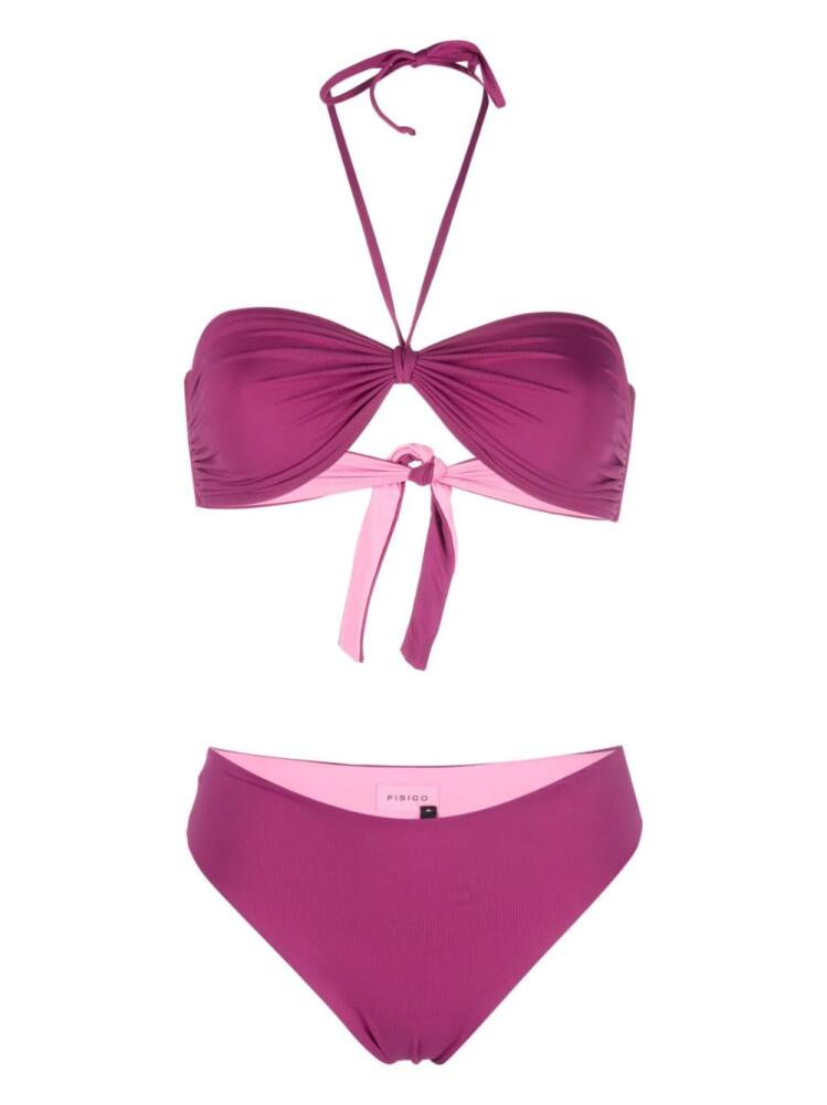 Fisico ruched bandeau bikini set - Purple Cover