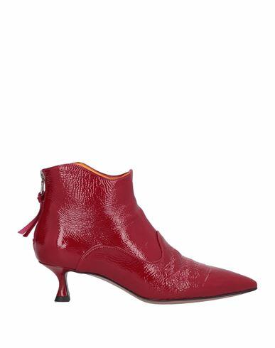 Mara Bini Woman Ankle boots Red Leather Cover