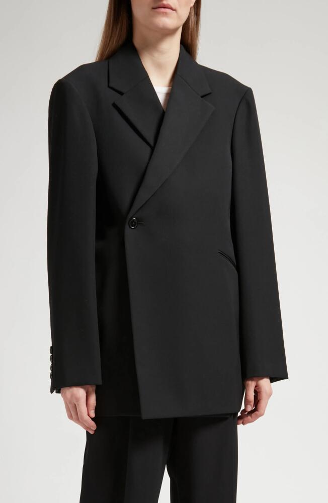 The Row Azul Oversize Double Breasted Wool Jacket in Black Cover