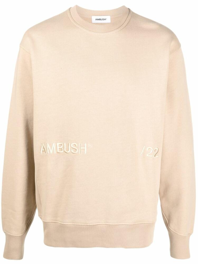 AMBUSH logo-embroidered sweatshirt - Neutrals Cover