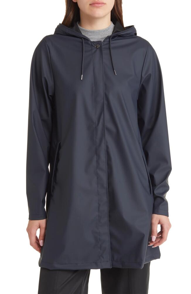 Rains Waterproof A-Line Rain Jacket in Navy Cover