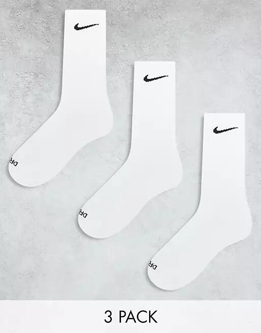 Nike Training Everyday Plus Cushioned 3 pack crew socks in white Cover