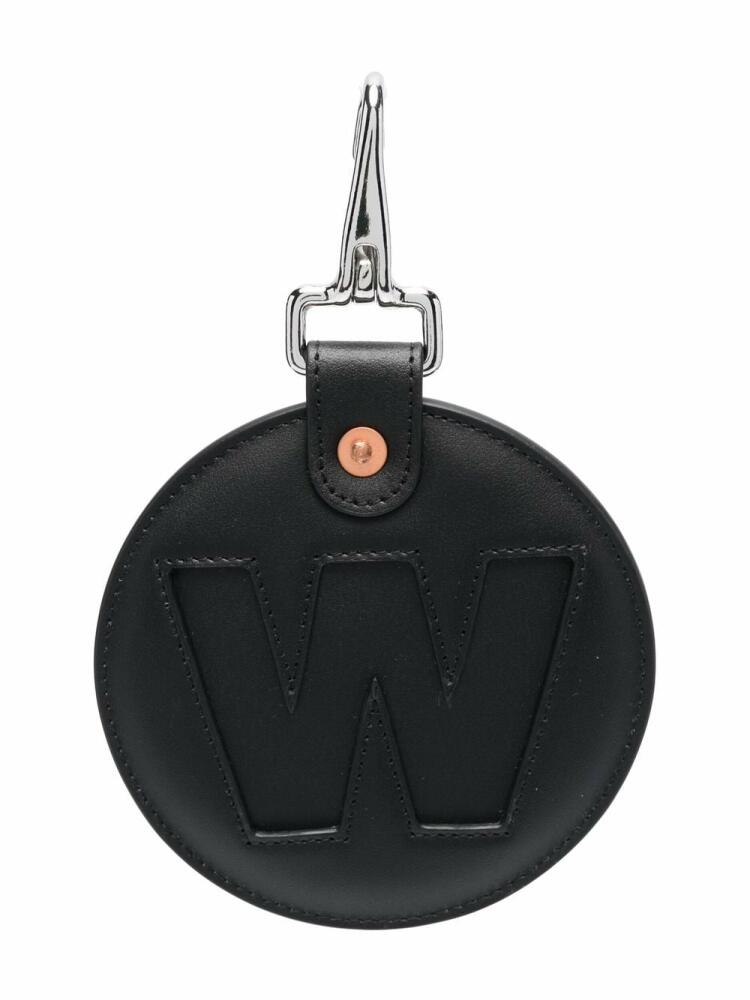 Walter Van Beirendonck leather logo-print keyring - Black Cover