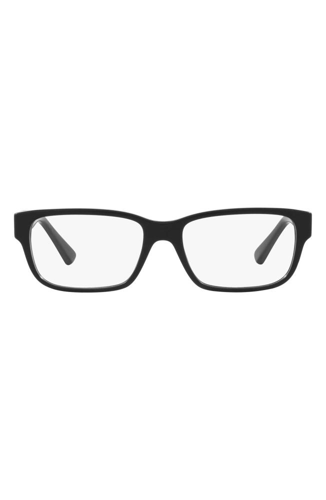 Prada 56mm Rectangular Optical Glasses in Matte Black Cover