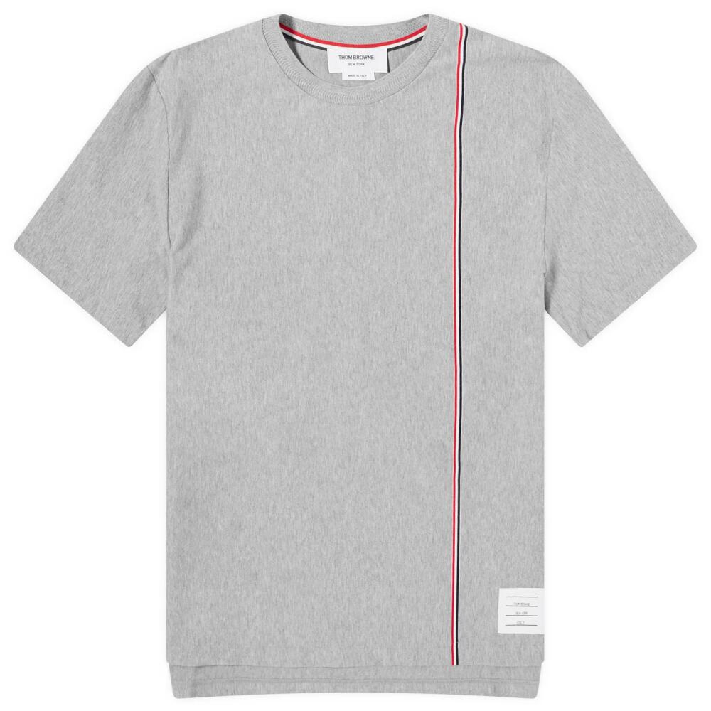 Thom Browne Men's Engineered RWB Stripe T-Shirt in Medium Grey Cover