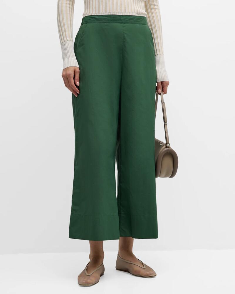 Natori Cropped Straight-Leg Techno Poplin Pants Cover