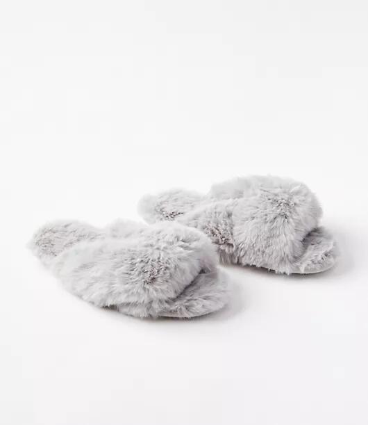 Loft Faux Fur Twist Slippers Cover